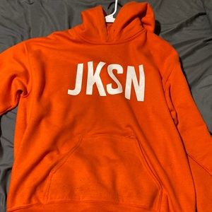 Orange sweater bearly used basically brand new jksn hoodie :)